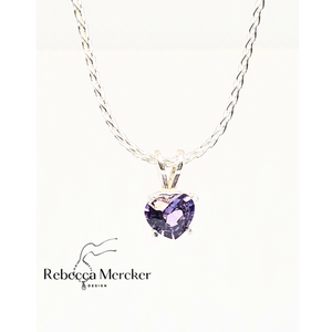 Purple spinel heart necklace