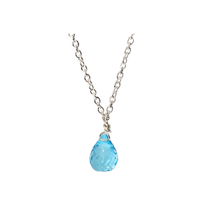 Blue Topaz drop necklace