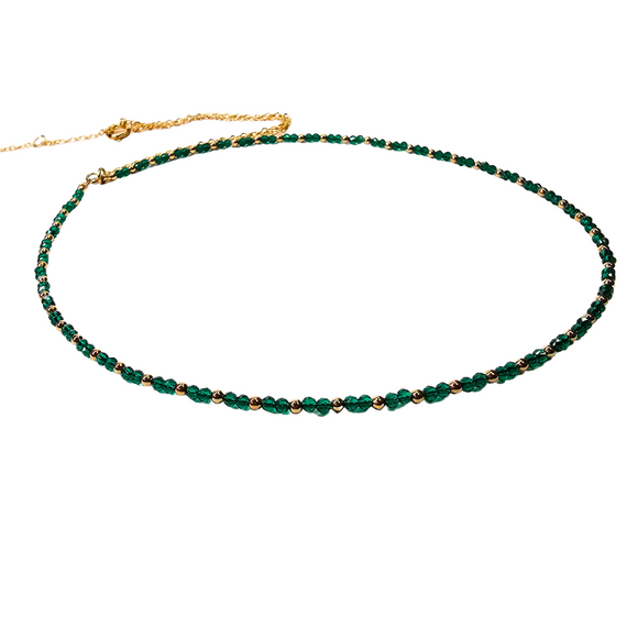 Emerald beaded necklace