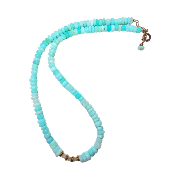 Sky blue opal necklace