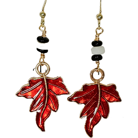 Fall enameled earrings