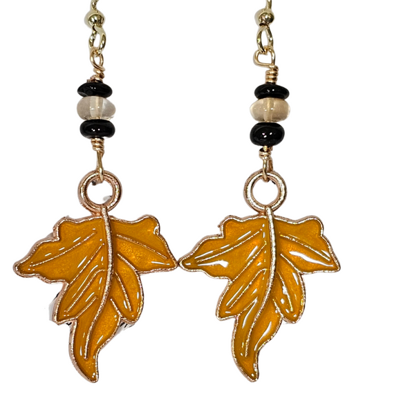 Fall enameled earrings