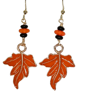 Fall enameled earrings