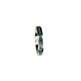 Opal inlay ring, violet opal with black backing