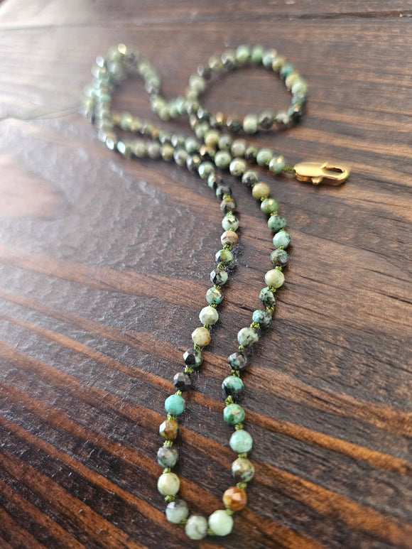 Knotted turquoise necklace