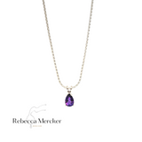 Amethyst teardrop necklace in sterling silver