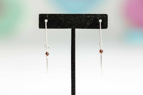 Garnet Threader earrings