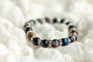 Galaxy tigers eye strentch bracelet, natural stone bracelet 