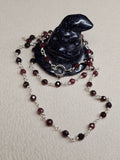 Garnet necklace, birthstone necklace