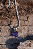 Amethyst teardrop necklace in sterling silver