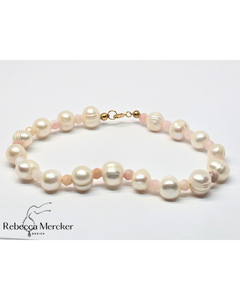 Freshwater Pearl Bracelet with Morganite stones