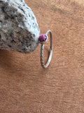 Purple spiney Oyster stacking ring Sterling Silver