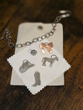 Pair of sterling silver fancy boot chains