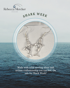 Sterling Silver Shark Earrings