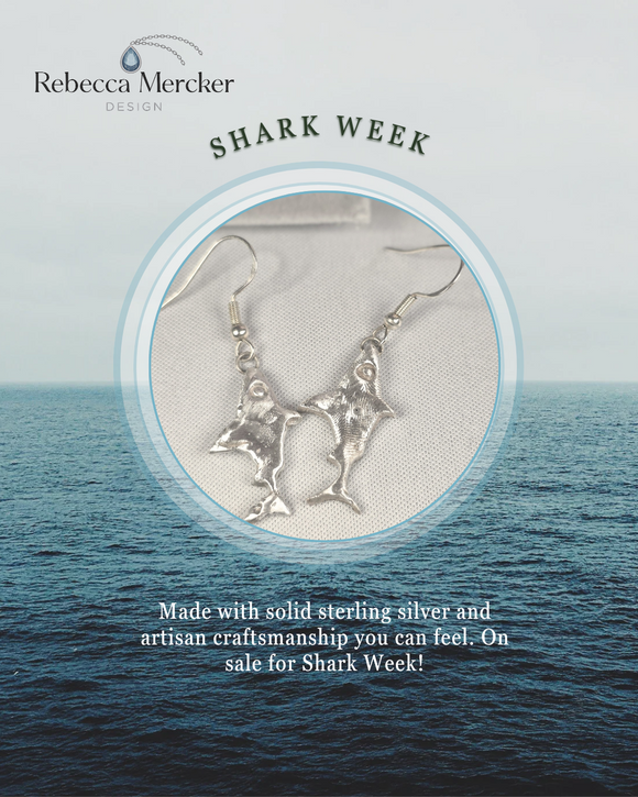 Sterling Silver Shark Earrings