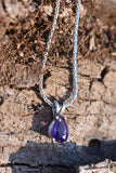 Amethyst teardrop necklace in sterling silver