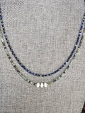 Blue vein lace agate necklace