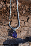 Amethyst teardrop necklace in sterling silver