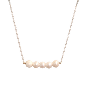 Freshwater pearl bar necklace
