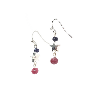 Ruby and Sapphire Earrings