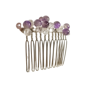 Hair Comb with amethyst stones