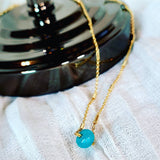 Blue opal necklace