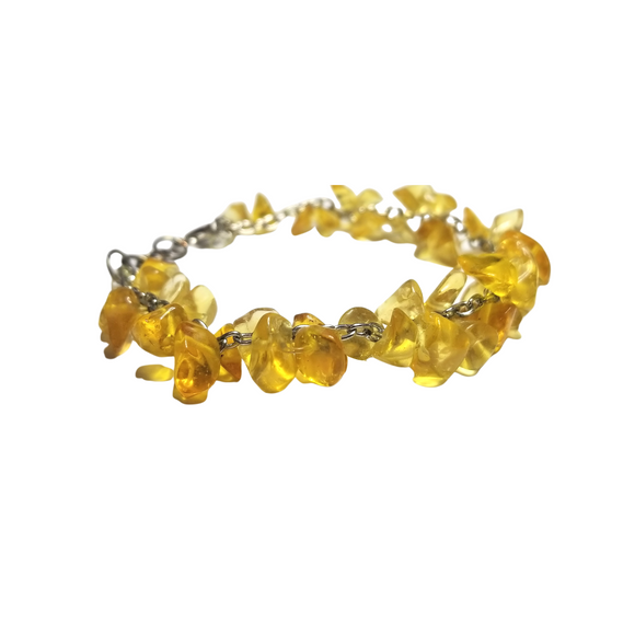 Yellow citrine beaded bracelet